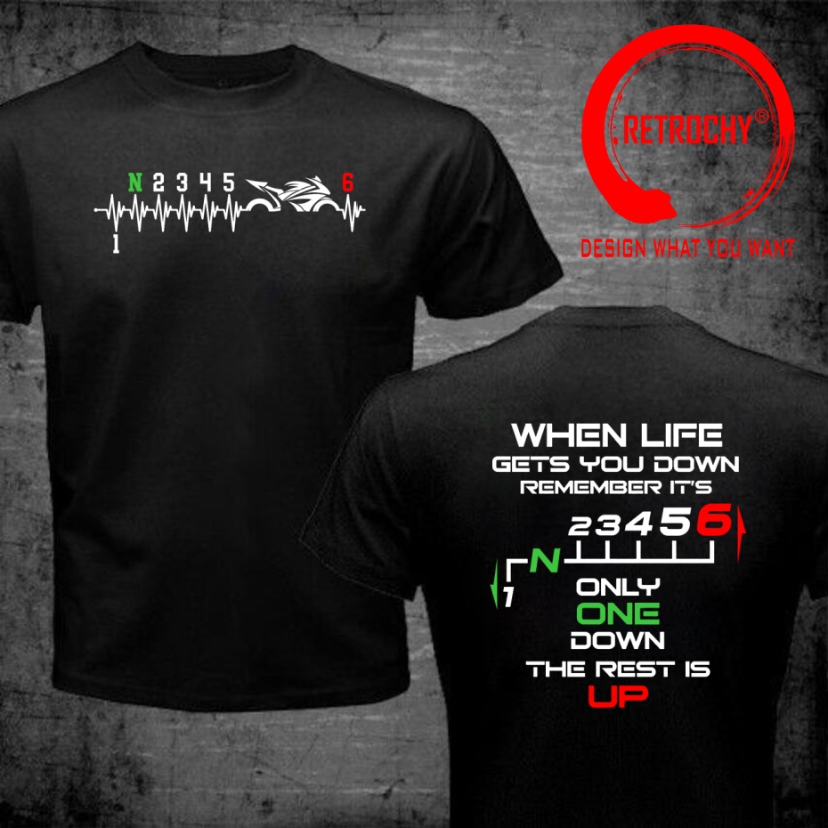 Motorcycle Gear Up Down - Camiseta de Motociclista con Diseño Divertido