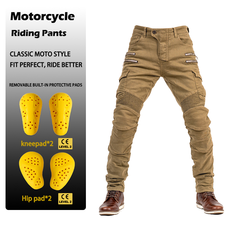 Motorcycle Gear Jeans - Pantalones de Mezclilla Ajustados con Cremallera