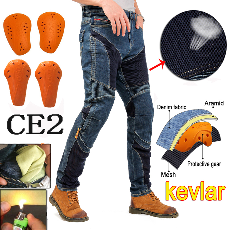 Motorcycle Gear Jeans - Pantalones de Motociclismo Hithotwin de Aramida,