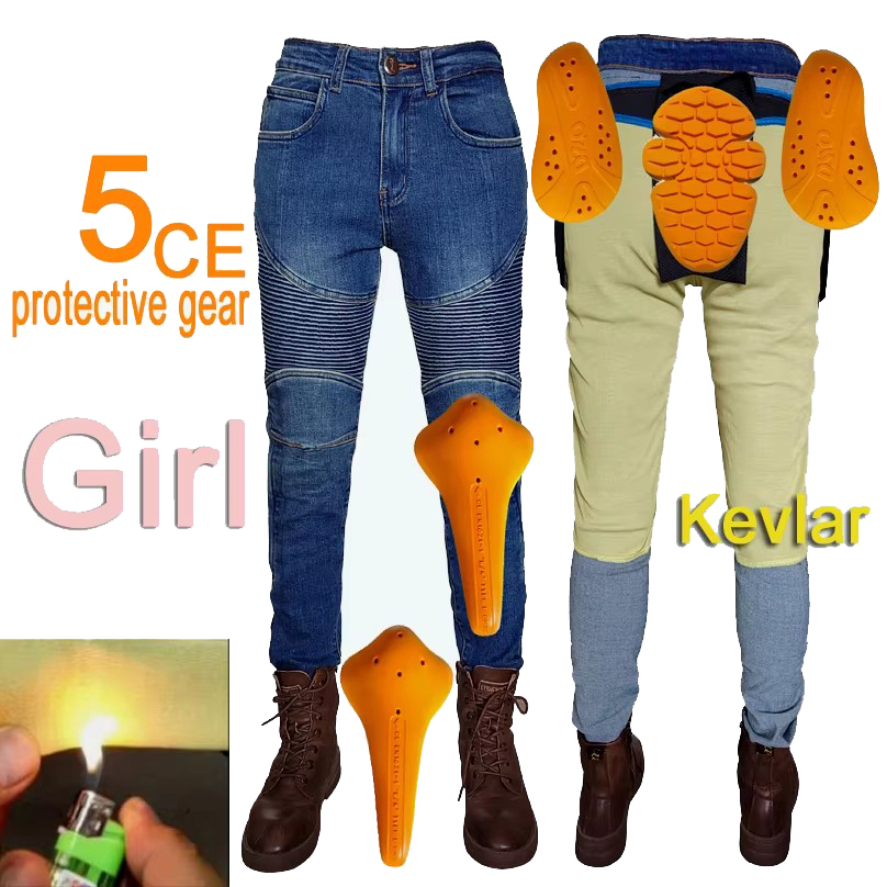Motorcycle Gear Jeans - Pantalones de moto para mujer, pantalones