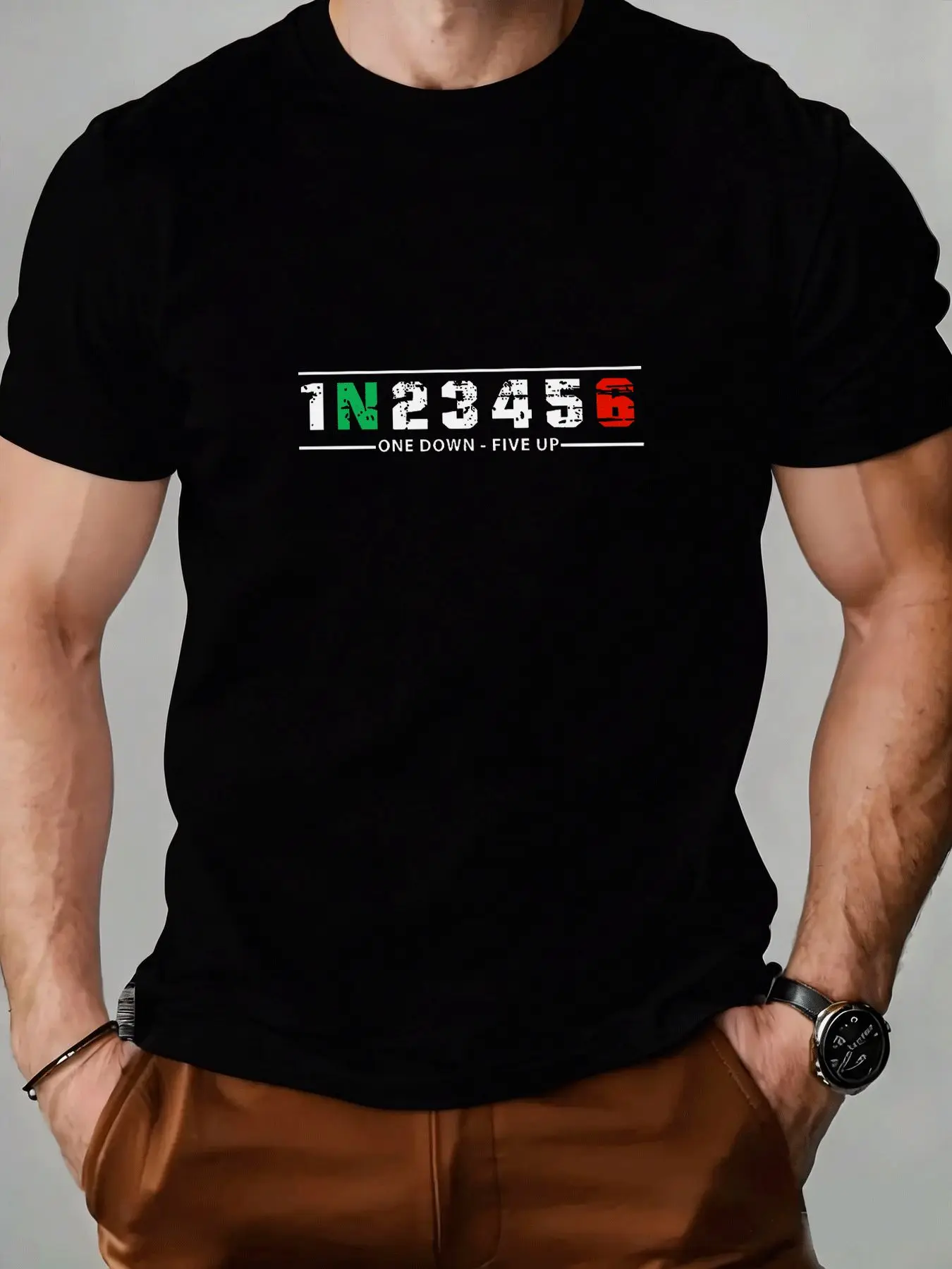 Camiseta Gráfica para Hombre 1 - Motorcycle Gear Up Down reseña y precio