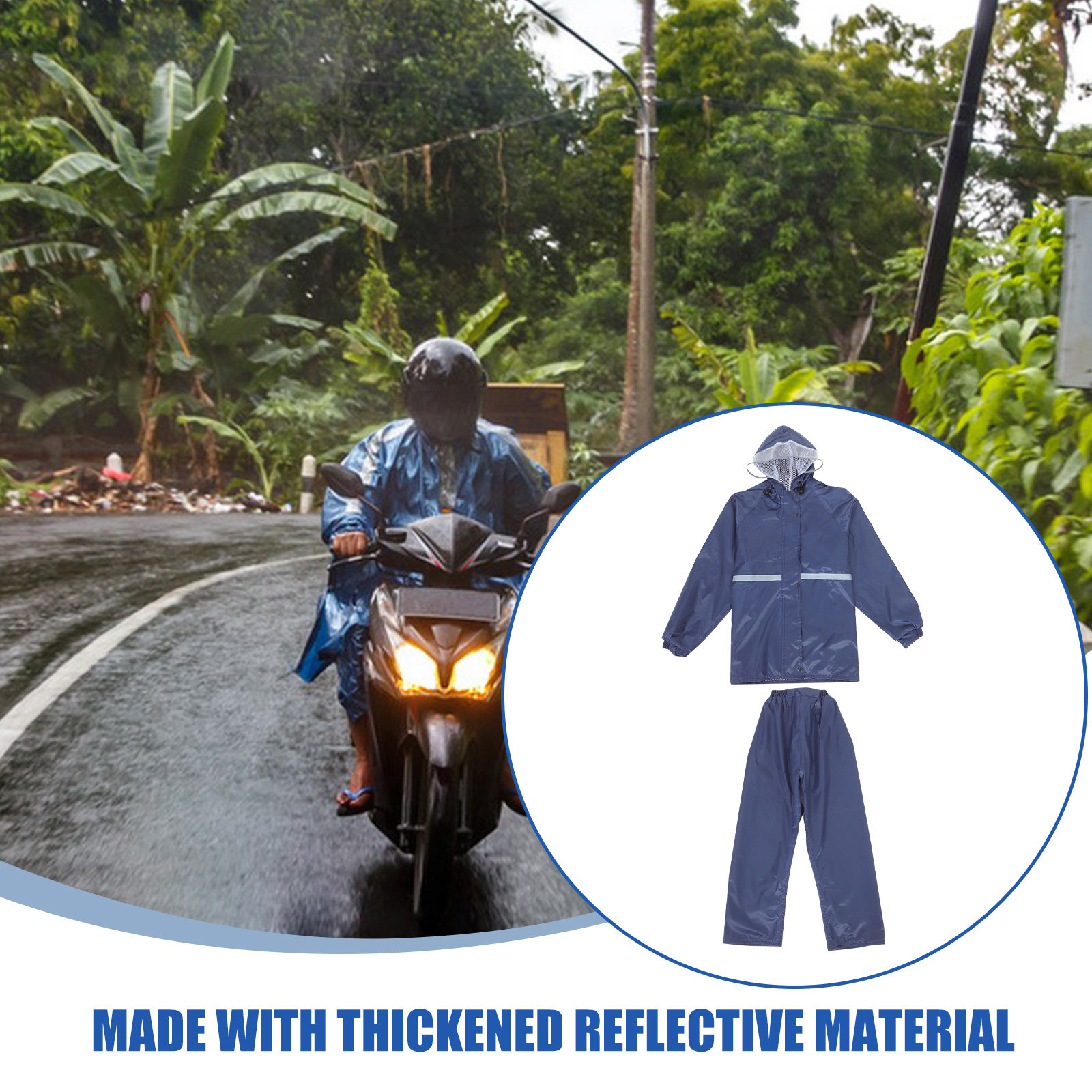 Traje Impermeable Reflectante  - Motorcycle Rain Suit reseña y precio
