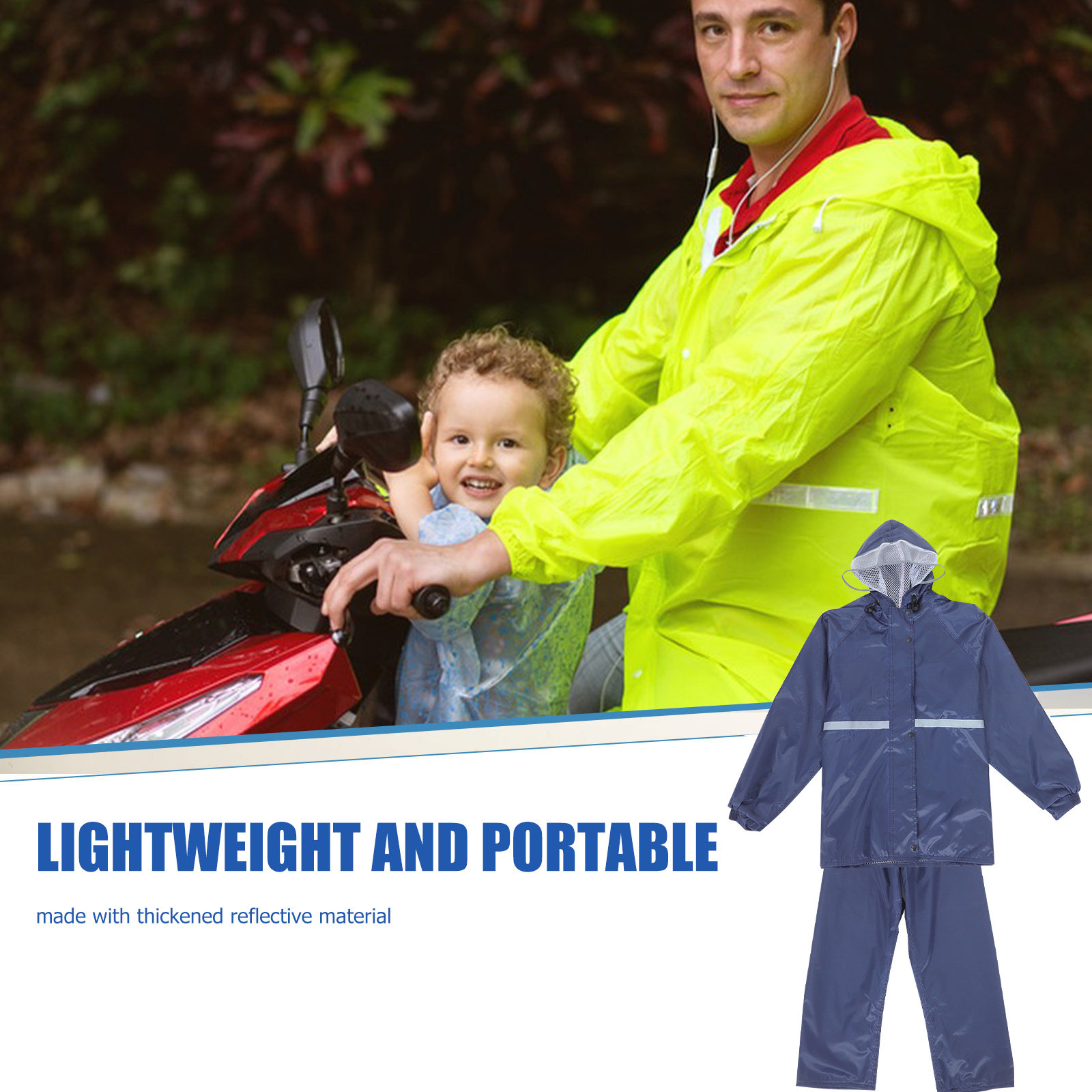 Traje Impermeable Reflectante  - Motorcycle Rain Suit reseña y precio
