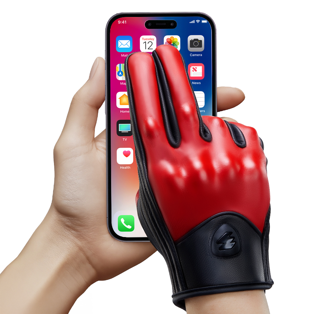 Guantes de moto de cuero rojo  - Motorcycle Gear Clearance reseña y precio